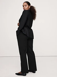 High-Rise Modern Straight Italian Wool Pant