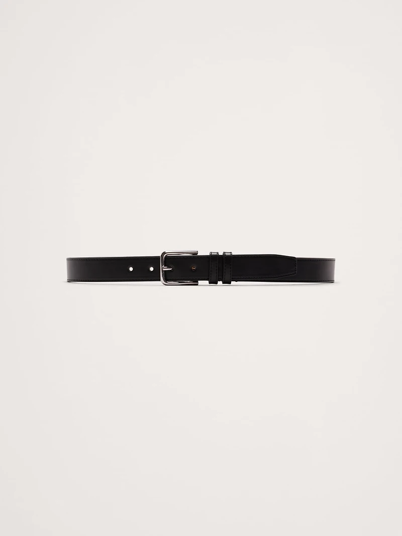 Topstitched Leather Belt