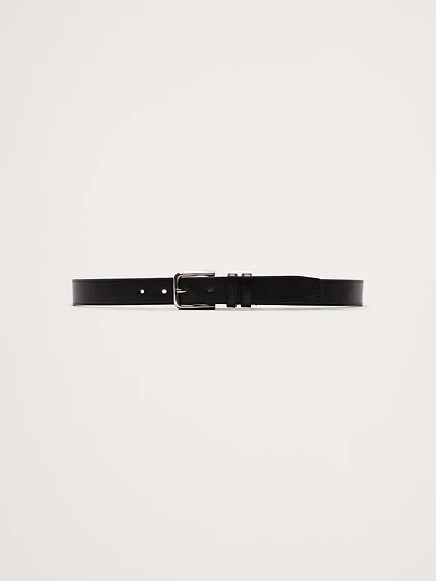 Topstitched Leather Belt