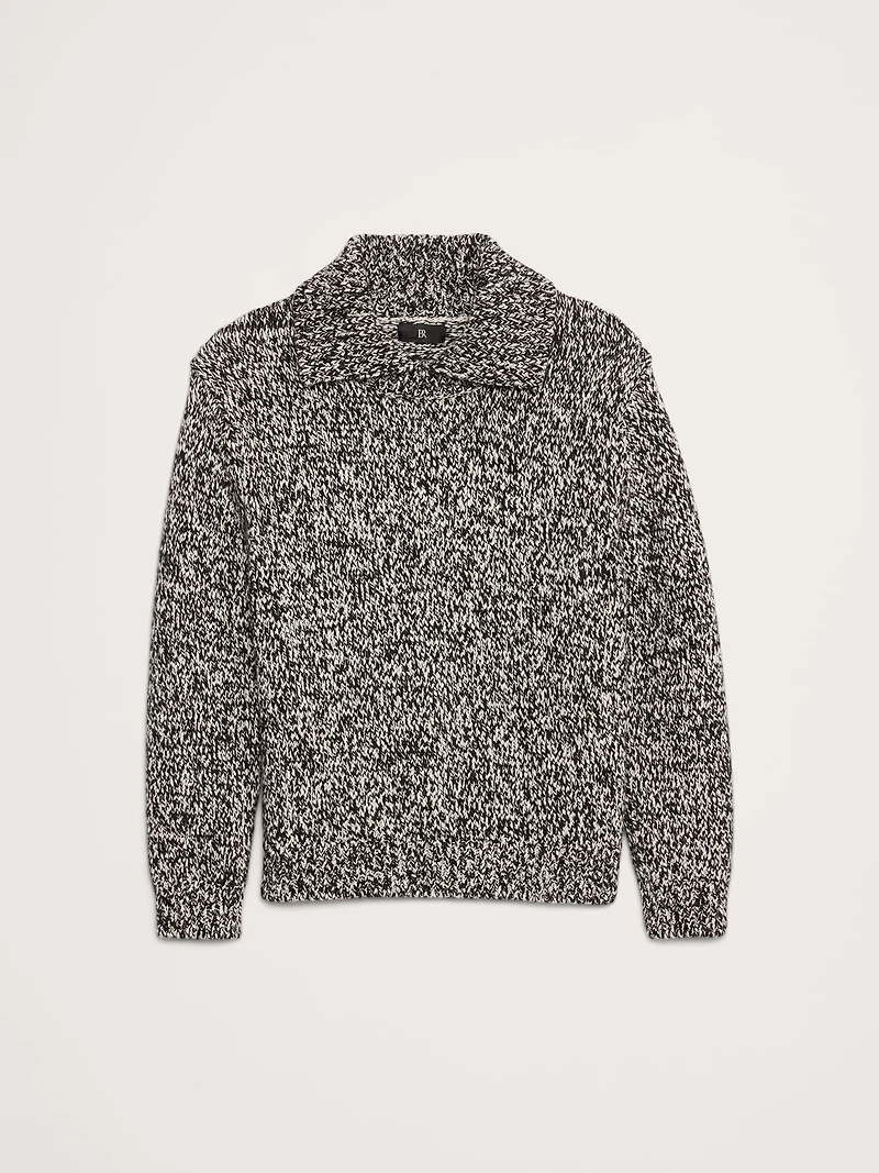 Relaxed Cotton-Merino-Alpaca Sweater Polo