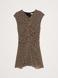 Georgette Ruched-Front Mini Dress