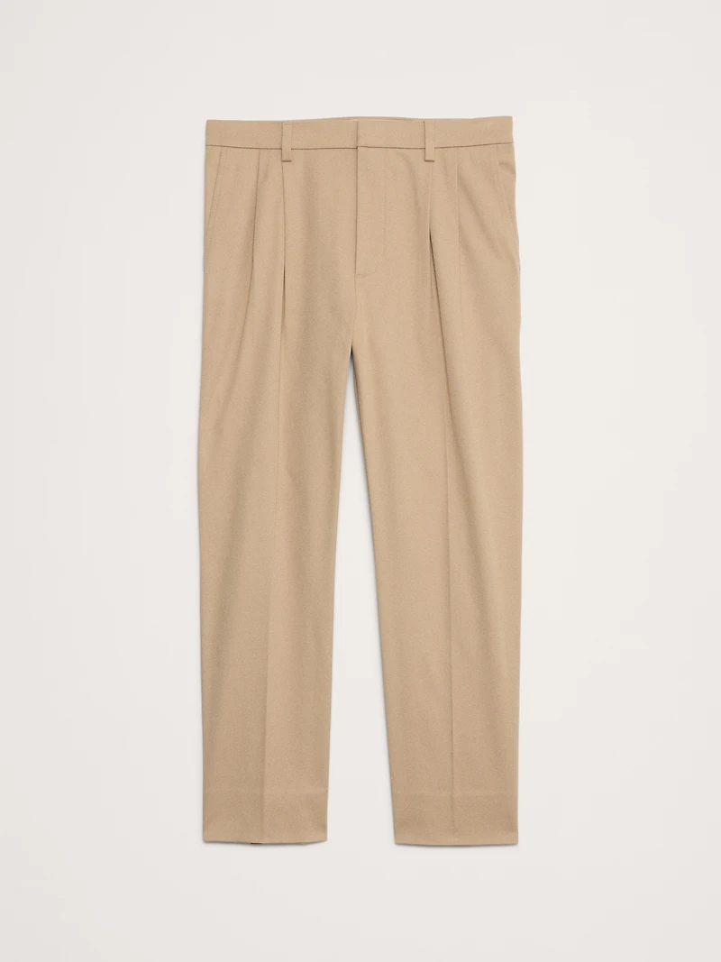 Pleated Cropped Italian-Stretch Chino