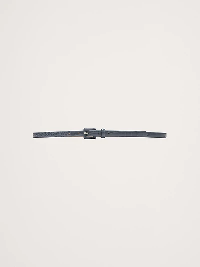 Embossed Leather Skinny Belt