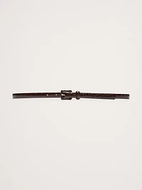 Embossed Leather Skinny Belt