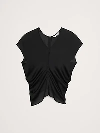 Sheer Crinkle Satin Top