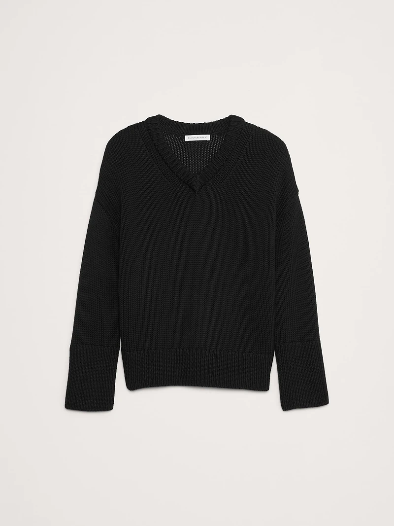 Cotton V-Neck Sweater