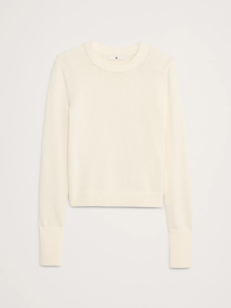Cotton-Silk Crew-Neck Sweater