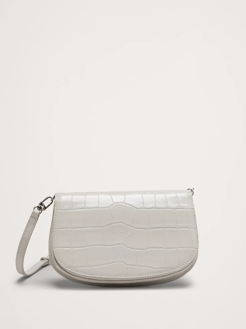 Embossed Leather Crossbody Bag