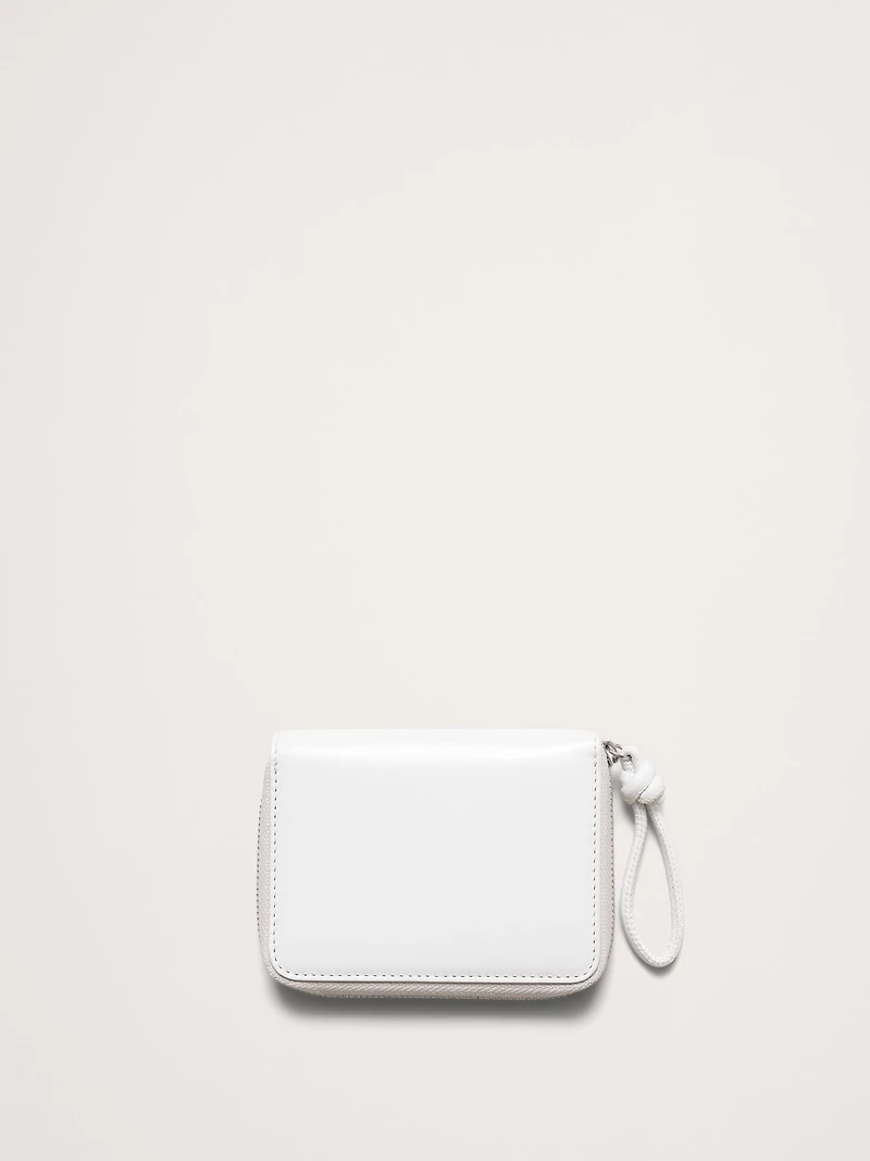 Italian Leather Zip Mini Wallet