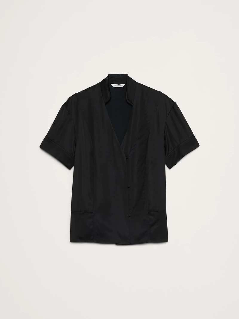 Satin Short-Sleeve Shirt