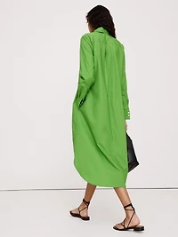 Cotton Poplin Asymmetrical Shirt Dress