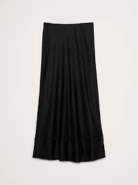 Satin Long Midi Skirt