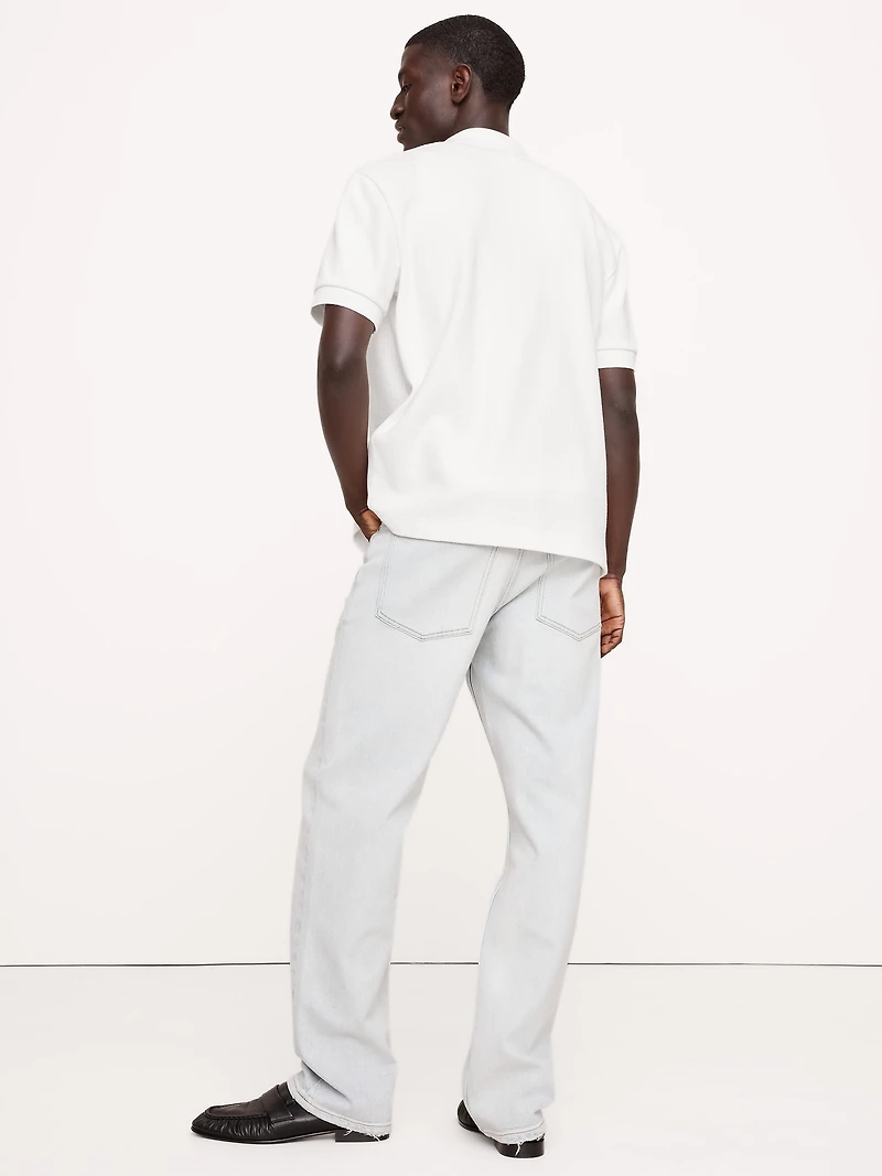 Ribbed Button-Down Knit Shirt
