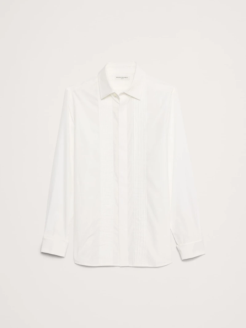 Slim Pleated Tuxedo Shirt