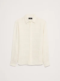 Standard-Fit Texture-Stripe Linen Shirt