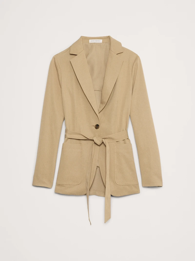 Relaxed Drapey Belted Blazer