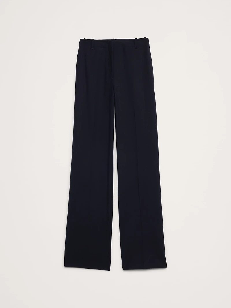 High-Rise Modern Straight Italian Wool Pant