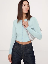 Lightweight Merino Cropped Cardigan