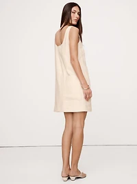 Linen Scoop-Neck Shift Dress