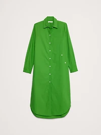 Cotton Poplin Asymmetrical Shirt Dress