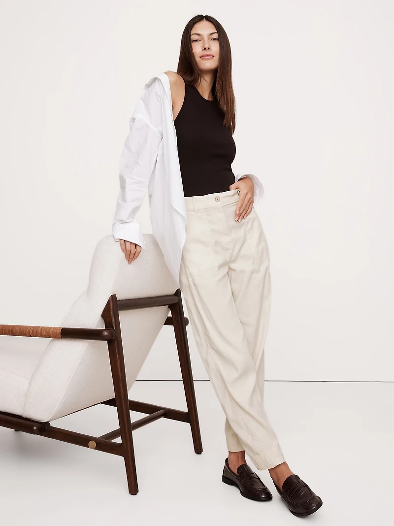 Super-Soft Soma High-Rise Barrel-Leg Pant
