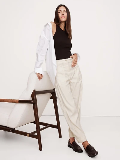 Super-Soft Soma High-Rise Barrel-Leg Pant
