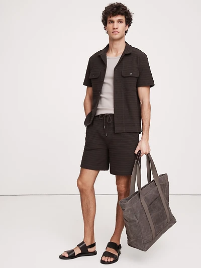 6" Herringbone Jacquard Pull-On Short