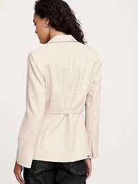 Drapey Twill Wrap Blazer