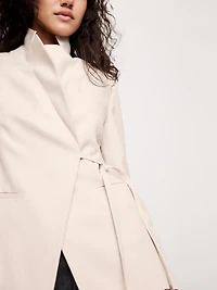 Drapey Twill Wrap Blazer
