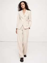 Drapey Twill Wrap Blazer
