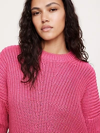 Cotton Cropped Dolman Sweater