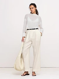 Soho High-Rise Wide-Leg Linen Pant
