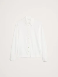 Silky Cotton Long-Sleeve Button-Down Shirt