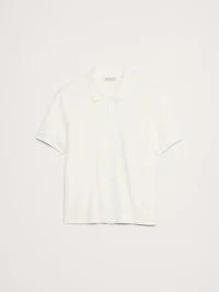 Ribbed Button-Down Knit Shirt