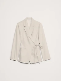 Drapey Twill Wrap Blazer