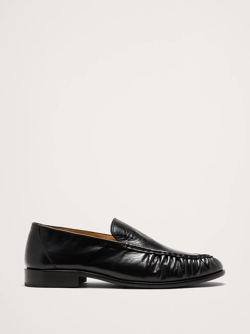Leather Moc-Toe Loafer