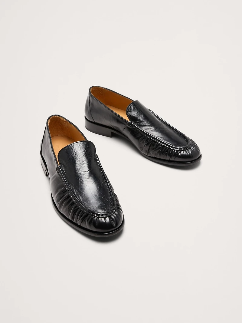 Leather Moc-Toe Loafer
