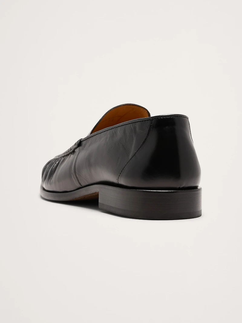 Leather Moc-Toe Loafer