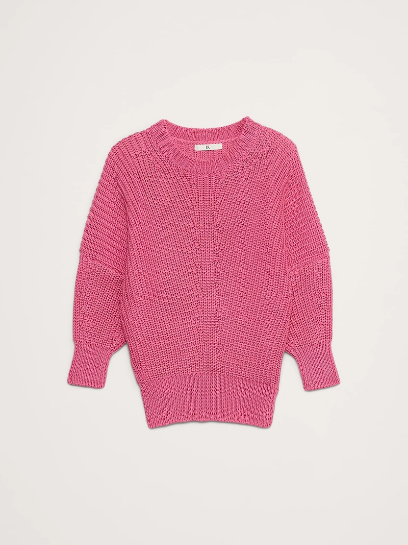 Cotton Cropped Dolman Sweater