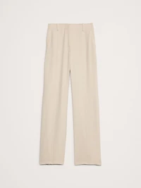 Mid-Rise Wide-Leg Drapey Twill Pant