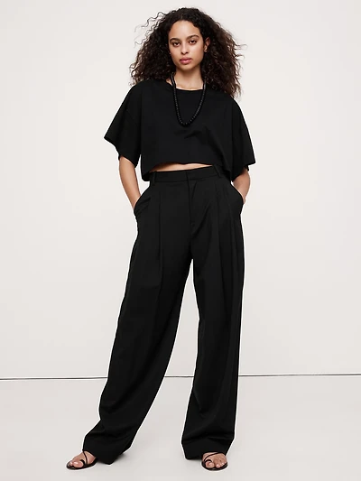 Oversized Vintage Cotton Cropped T-Shirt