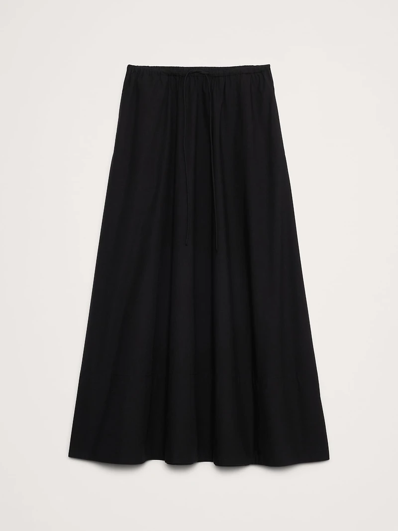Cotton Poplin Maxi Skirt