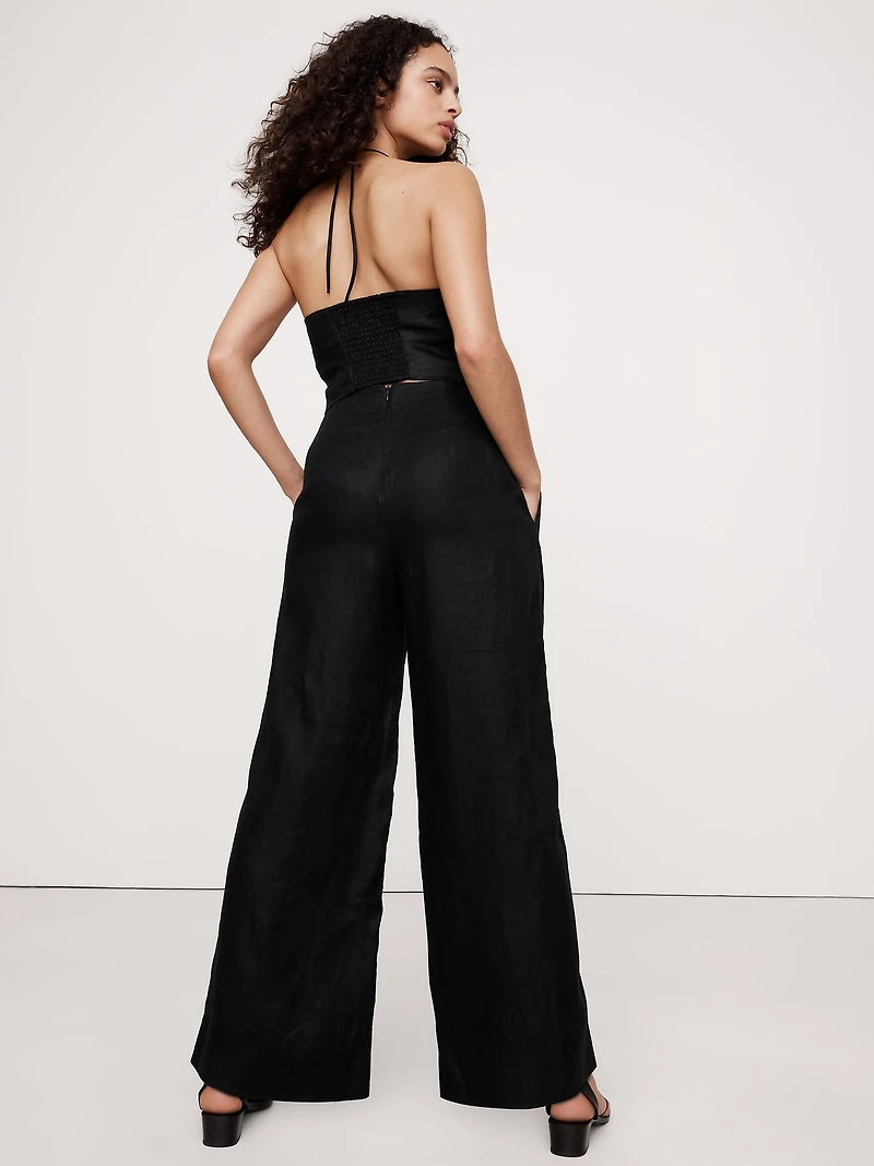 High-Rise Wide-Leg Linen Pant