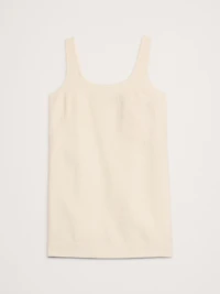 Linen Scoop-Neck Shift Dress