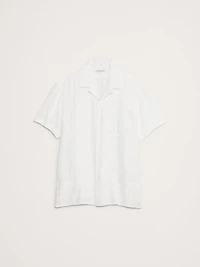 Standard-Fit Embroidered Linen Resort Shirt