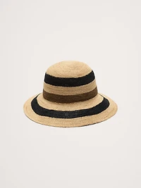 Crochet Straw Bucket Hat