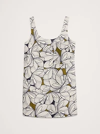 Linen Scoop-Neck Shift Dress