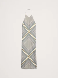 Cotton-Silk Halter Maxi Dress