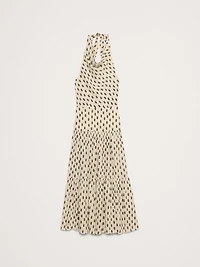 Matte Silk Halter Maxi Dress