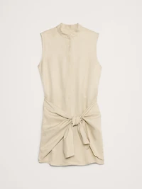 Viscose-Linen Twisted Shirt Dress